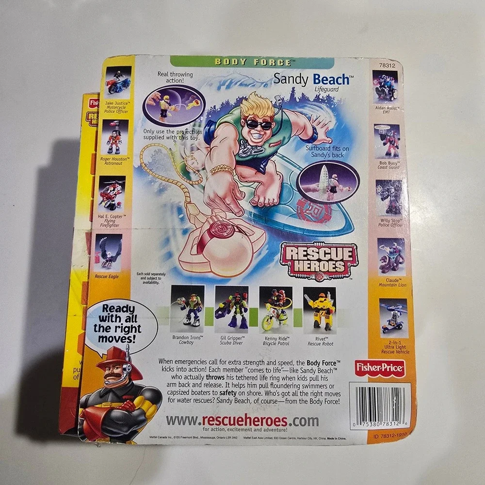 Fisher Price Rescue Heroes Body Force Sandy Beach Action Figure Free Video‎